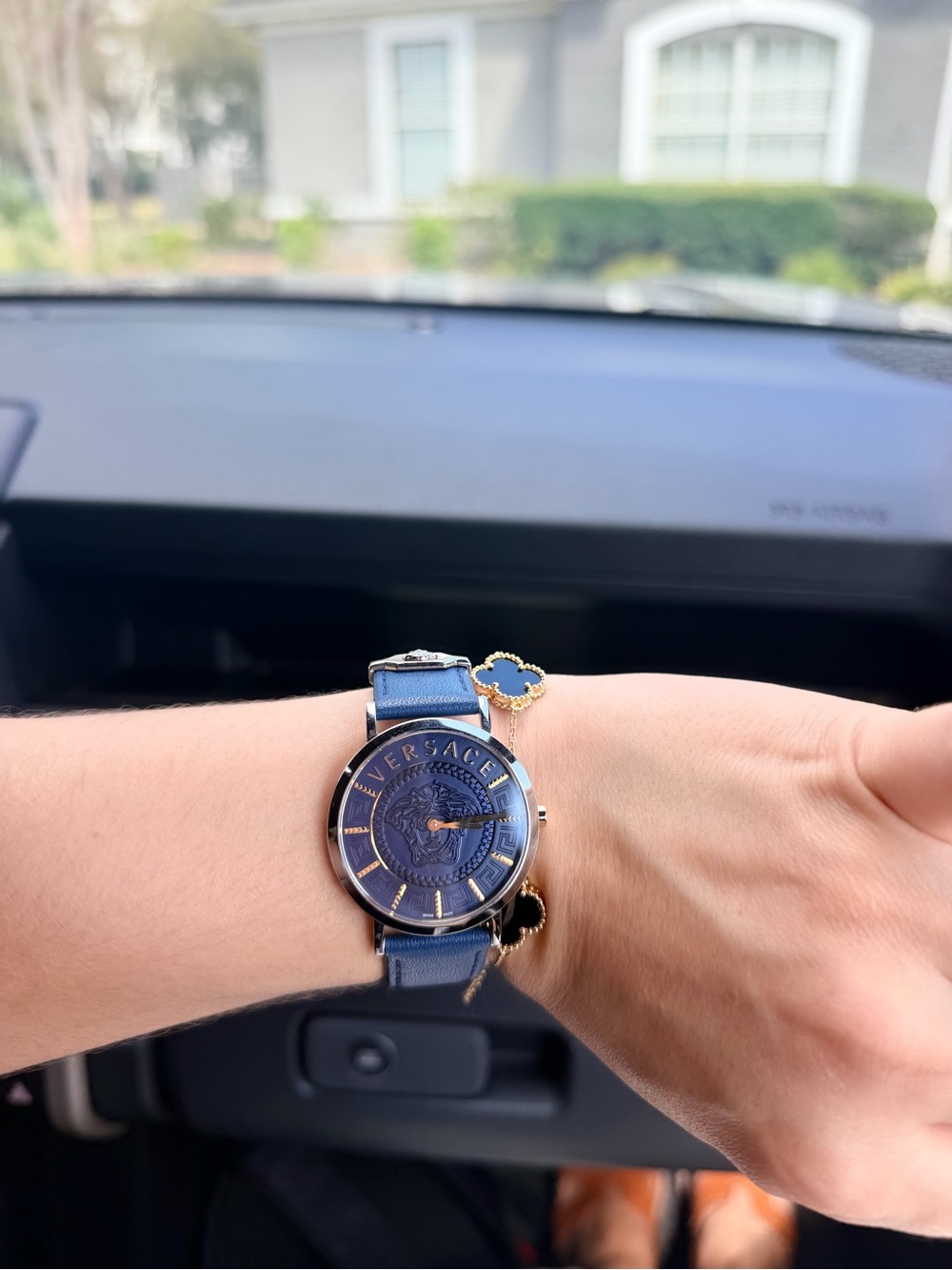 Authentic!!! VERSACE WATCH WOMEN LEATHER BLUE with box and papers